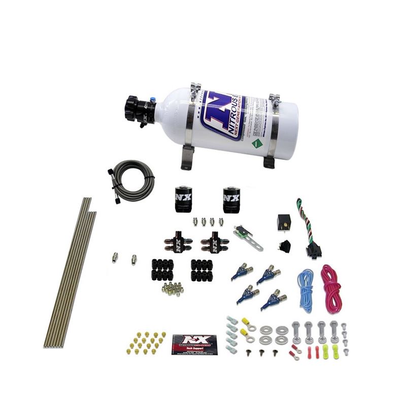 Nitrous Express 4 Cyl Gas Nitrous Kit (100-250HP) w/5lb Bottle (80004-05)