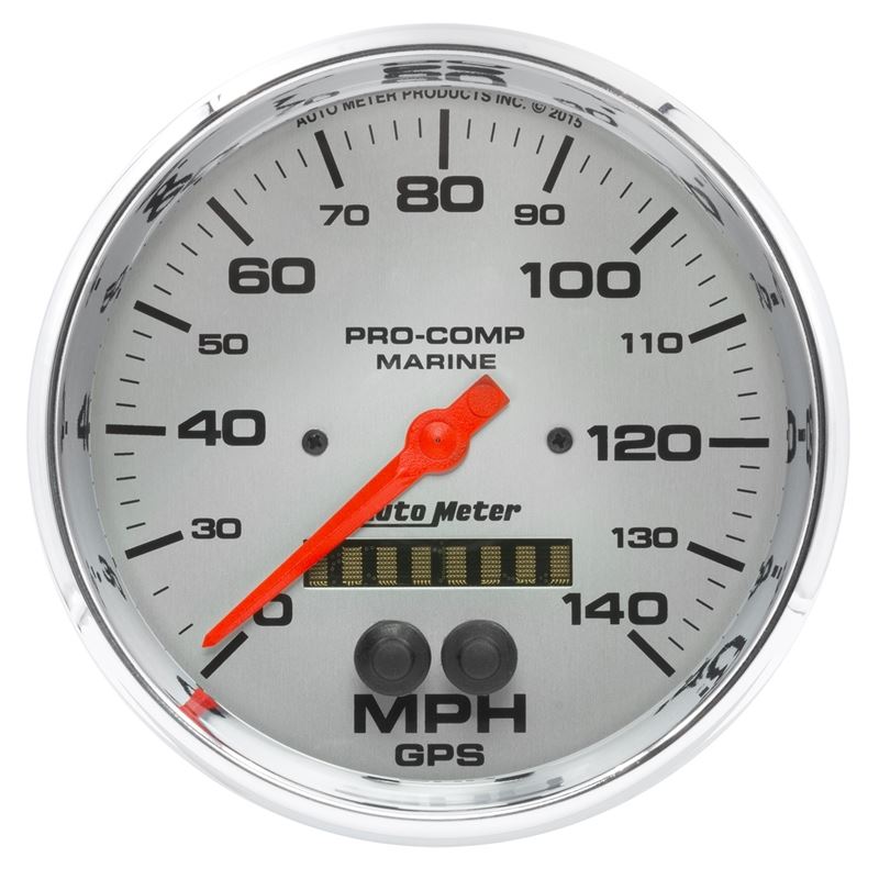 AutoMeter Speedometer 5in 140 MPH GPS Marine Chrome Ultra-Lite Gauge (200647-35)