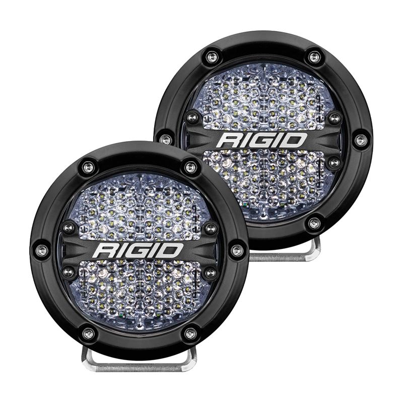 Rigid Industries 360-Series 4in LED Off-Road Diffused Beam - White Backlight (Pair) (36208)