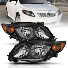 Load image into Gallery viewer, ANZO USA Crystal Headlight Set, Clear Lens, Black w/Amber Housing, Pair, (121541)