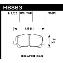 Load image into Gallery viewer, Hawk Performance HPS 5.0 Brake Pads (HB863B.605)