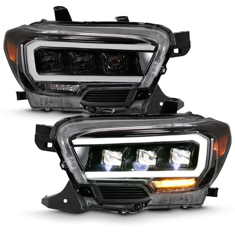 ANZO USA LED Projector Headlight, w/Plank Style Design, Black w/Amber, (111496)