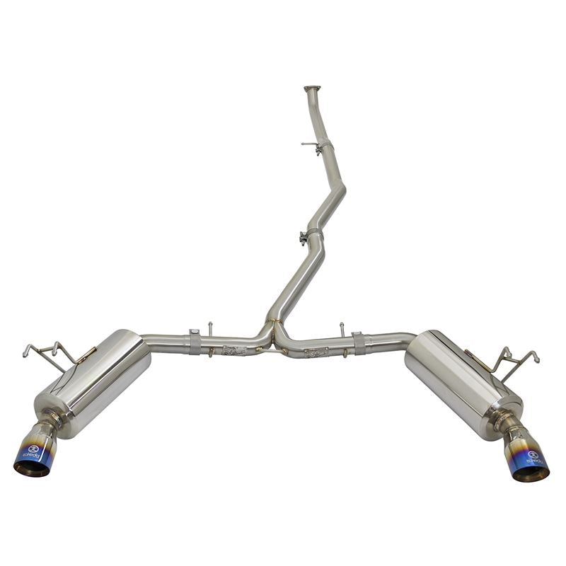 Takeda 304 Stainless Steel Cat-Back Exhaust w/ Blue Flame Tip (49-36615-L)