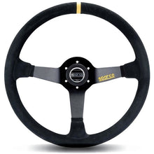 Load image into Gallery viewer, Sparco R368 Racing Steering Wheel, Black Suede (015R368MSN)