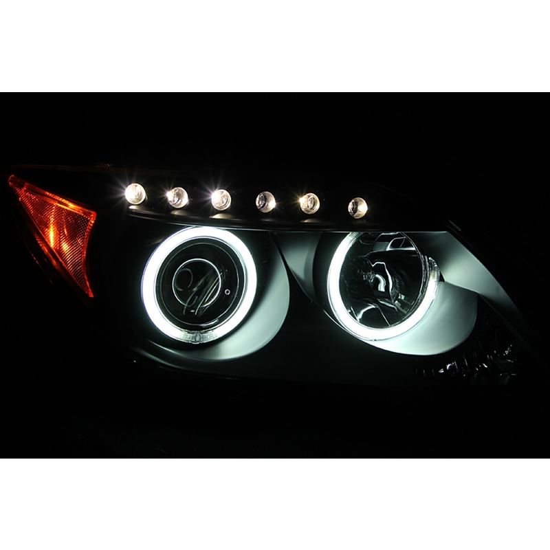 ANZO USA 2005-2010 Scion Tc Projector Headlights w/ Halo Black (CCFL) (121119)