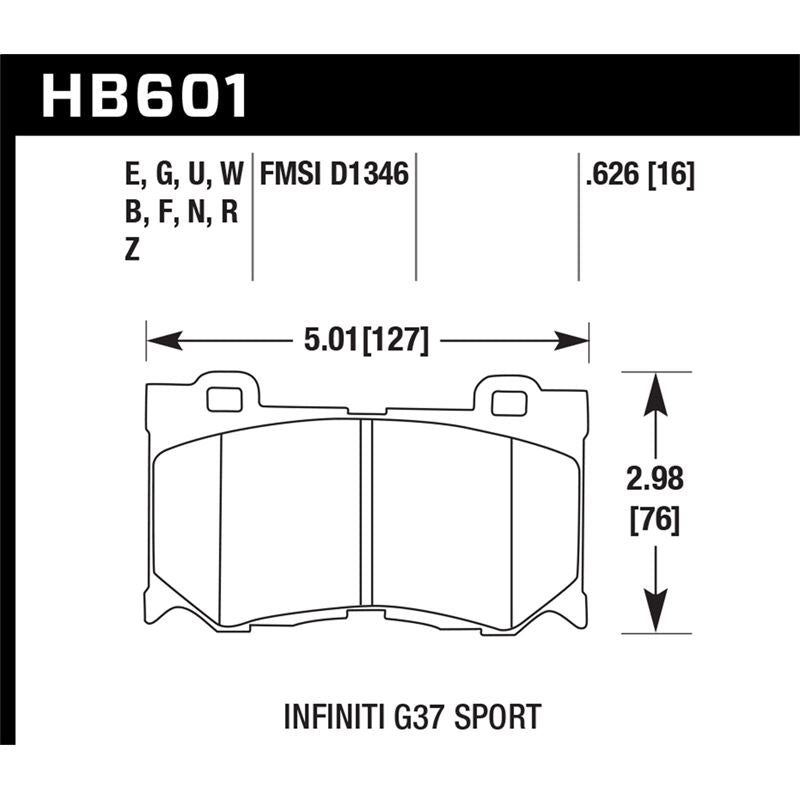 Hawk Performance HPS 5.0 Brake Pads (HB601B.626)