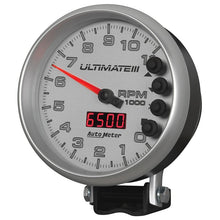 Load image into Gallery viewer, AutoMeter 5 inch Ultimate III Playback Tachometer 11000 RPM - Silver (6886)