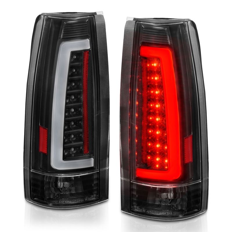 ANZO USA Tail Light Assembly, LED, Clear Lens, Black Housing, Pair, (311344)