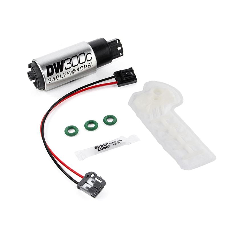 Deatschwerks DW300C series, 340lph compact fuel pump (in-tank) without mounting clips w/ Install Kit (9-307-1010)