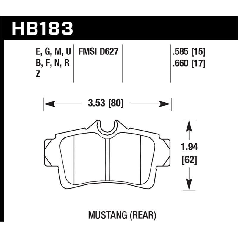 Hawk Performance Performance Ceramic Brake Pads (HB183Z.660)