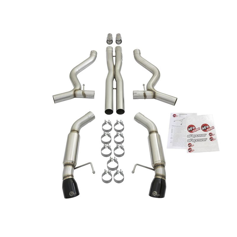 aFe MACH Force-Xp 304 Stainless Steel Cat-Back Exhaust System w/ Muffler Black Tip (49-33088-B)