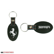 Load image into Gallery viewer, Fabspeed Ferrari Cavallino Silver Carbon Fiber Keyring (FS-CF-CKR-FERCS)