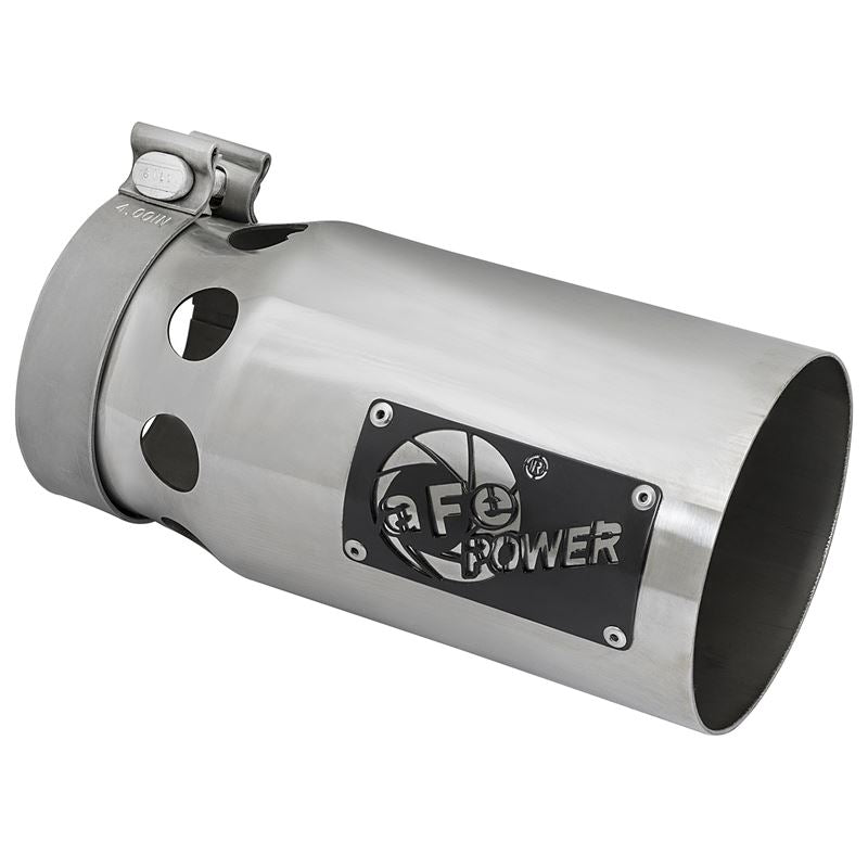 aFe Rebel XD Series 409 Stainless Steel Clamp-on Exhaust Tip Polished Right Side Exit (49T40501-P10)