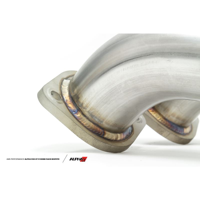 ALPHA Performance R35 GT-R 90mm Race Midpipe - Non-Resonated, 76mm (ALP.07.05.0003-2)