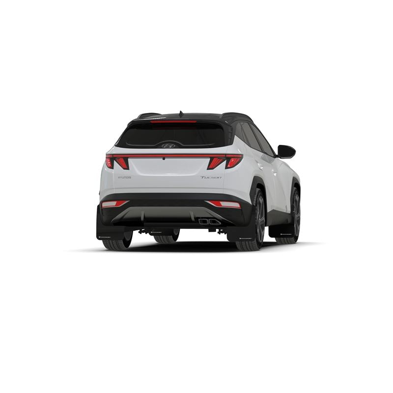 Rally Armor Black Mud Flap/White Logo for 2022 Hyundai Tucson (MF75-UR-BLK-WH)