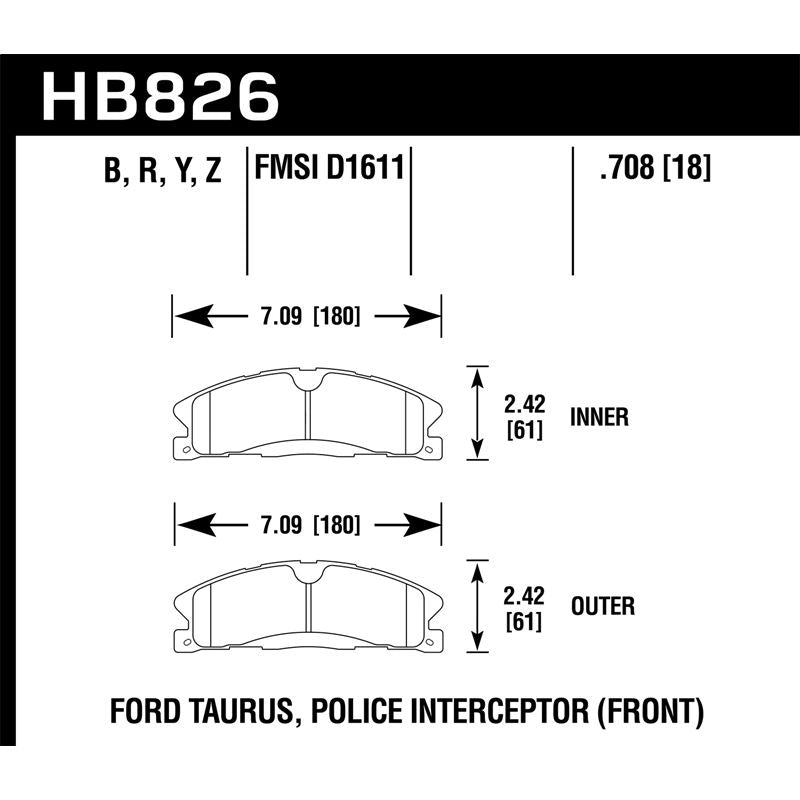 Hawk Performance Performance Ceramic Brake Pads (HB826Z.708)