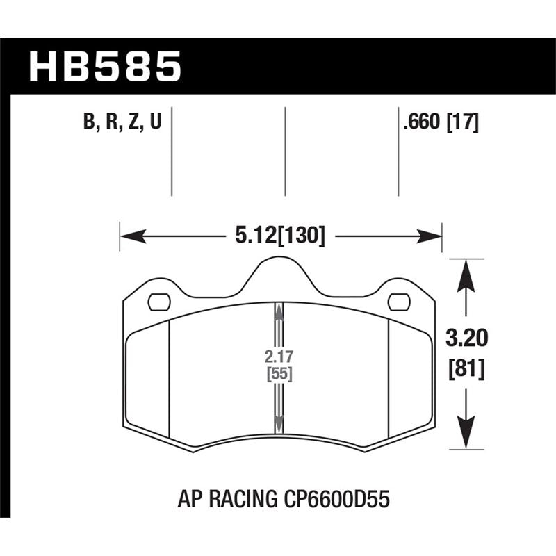 Hawk Performance Ceramic Disc Brake Pad (HB585Z.660)