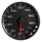 AutoMeter Spek-Pro Gauge Speedometer 5in 180 Mph Elec. Programmable Black/Black (P230328)