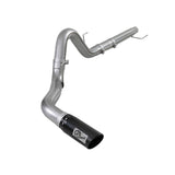 aFe Large Bore-HD 4 IN 409 Stainless Steel DPF-Back Exhaust System w/ Black Tip (49-43106-B)