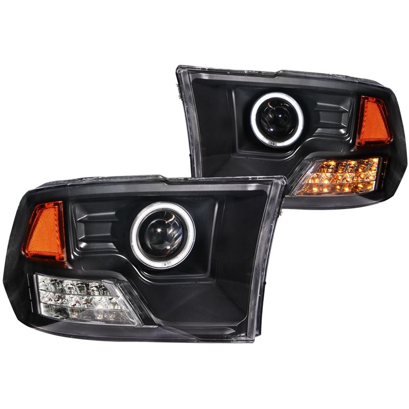 ANZO USA 2009-2015 Dodge Ram 1500 Projector Headlights w/ Halo Black (CCFL) (111159)