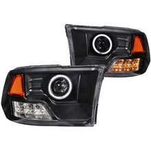 Load image into Gallery viewer, ANZO USA 2009-2015 Dodge Ram 1500 Projector Headlights w/ Halo Black (CCFL) (111159)