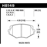 Hawk Performance Performance Ceramic Brake Pads (HB149Z.505)