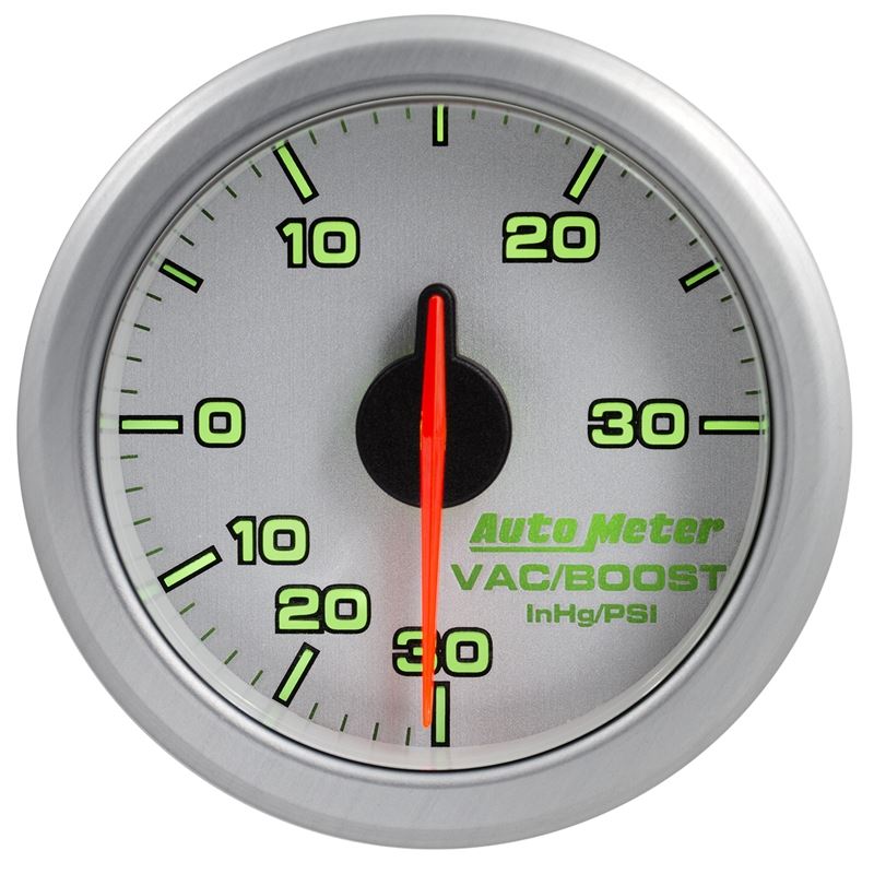 AutoMeter Airdrive 2-1/6in Boost/Vac Gauge 30in HG/30 PSI - Silver (9159-UL)