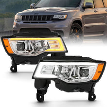 Load image into Gallery viewer, ANZO USA Projector Headlight Set w/Plank Style Switchback Chrome w/Amber Pair (111419)