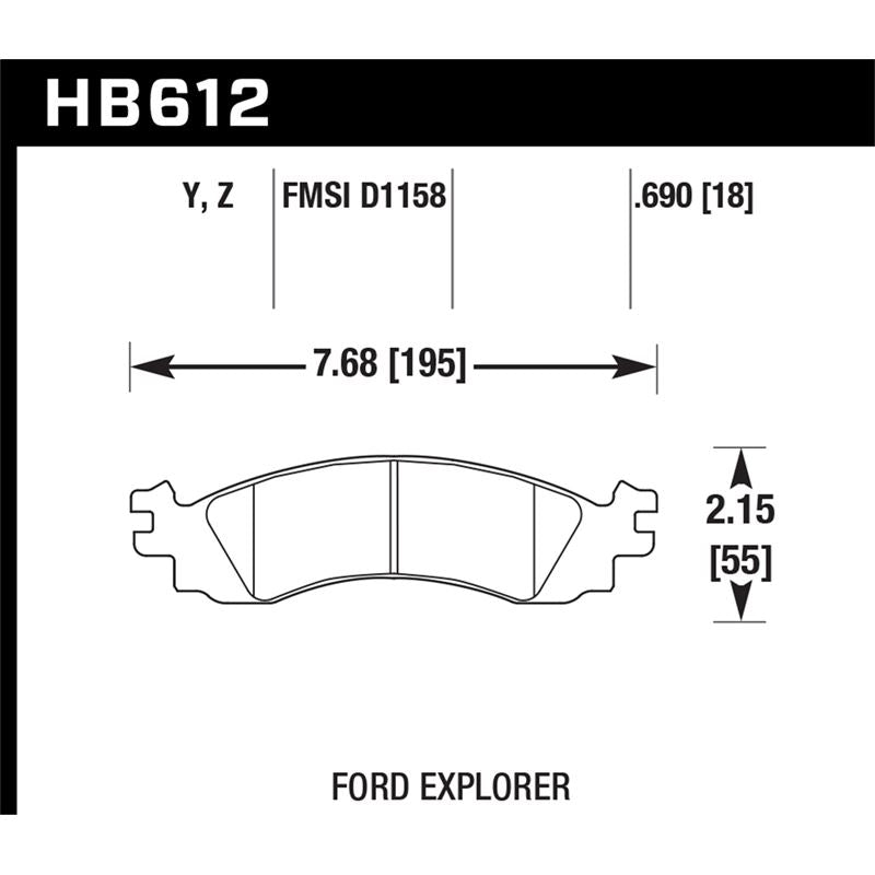 Hawk Performance Performance Ceramic Brake Pads (HB612Z.690)