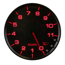 Load image into Gallery viewer, AutoMeter Spek-Pro Gauge Tachometer 5in 11K Rpm W/Shift Light and Peak Mem Black/Smoke/Black (P23952)