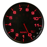 AutoMeter Spek-Pro Gauge Tachometer 5in 11K Rpm W/Shift Light and Peak Mem Black/Smoke/Black (P23952)