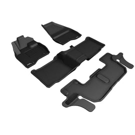 3D MAXpider Compatible with FORD EXPLORER WITH BENCH 2ND ROW 2017-2019 KAGU BLACK R1 R2 R3 (SINGLE POST ON FRONT PASSENGER'S FLOOR) (L1FR11101509)