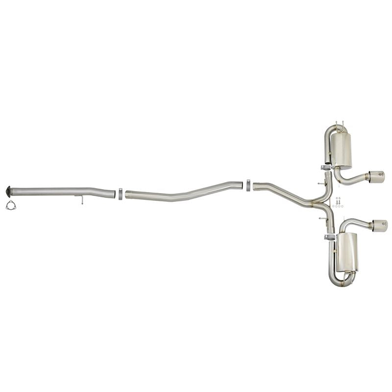 Takeda 3 IN 304 Stainless Steel Cat-Back Exhaust w/ Center Polished Tips (49-36618-P)