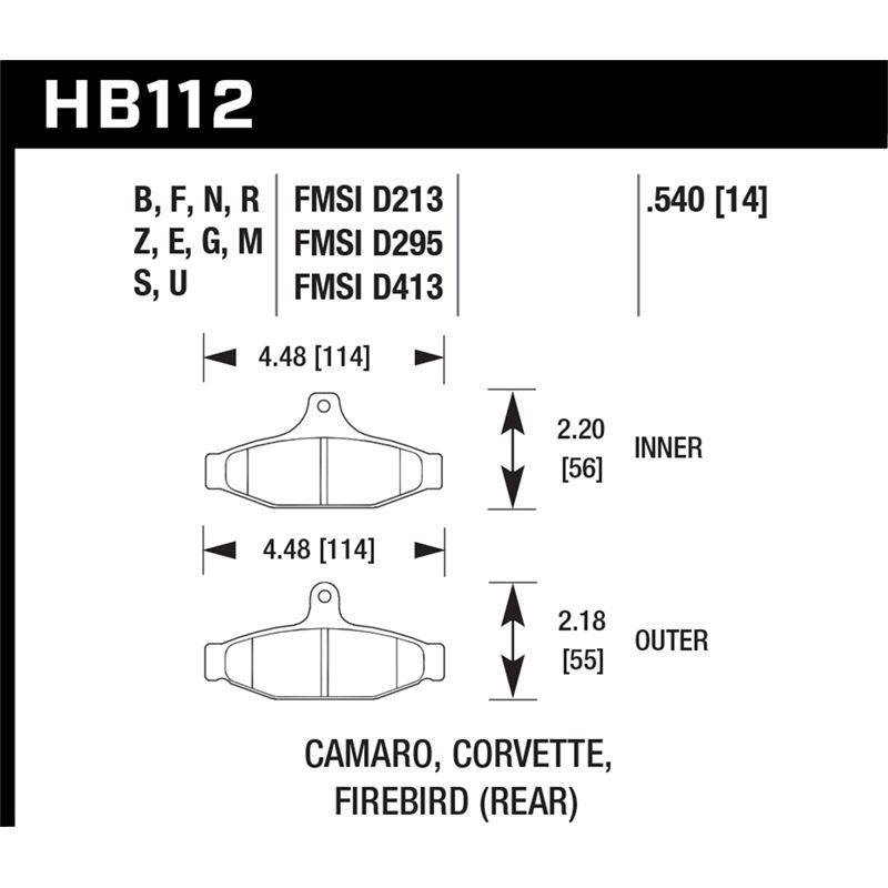 Hawk Performance Performance Ceramic Brake Pads (HB112Z.540)