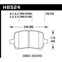 Load image into Gallery viewer, Hawk Performance Blue 9012 Brake Pads (HB524E.740)