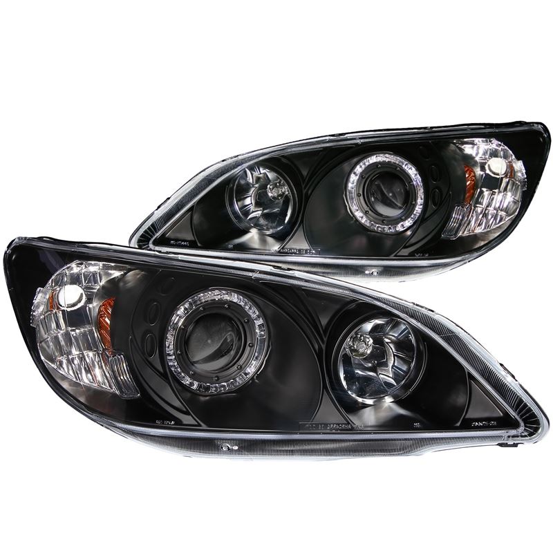 ANZO USA 2004-2005 Honda Civic Projector Headlights w/ Halo Black (121059)