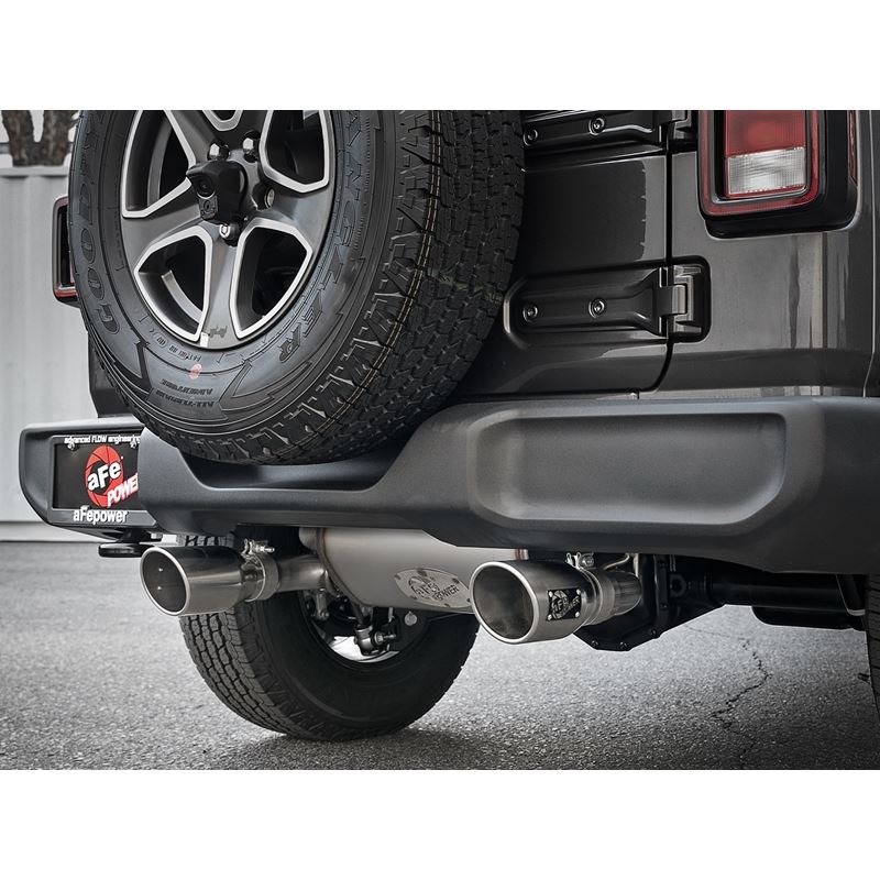 aFe Rebel Series 2-1/2 IN 409 Stainless Steel Cat-Back Exhaust w/ Polished Tips (49-48076-P)