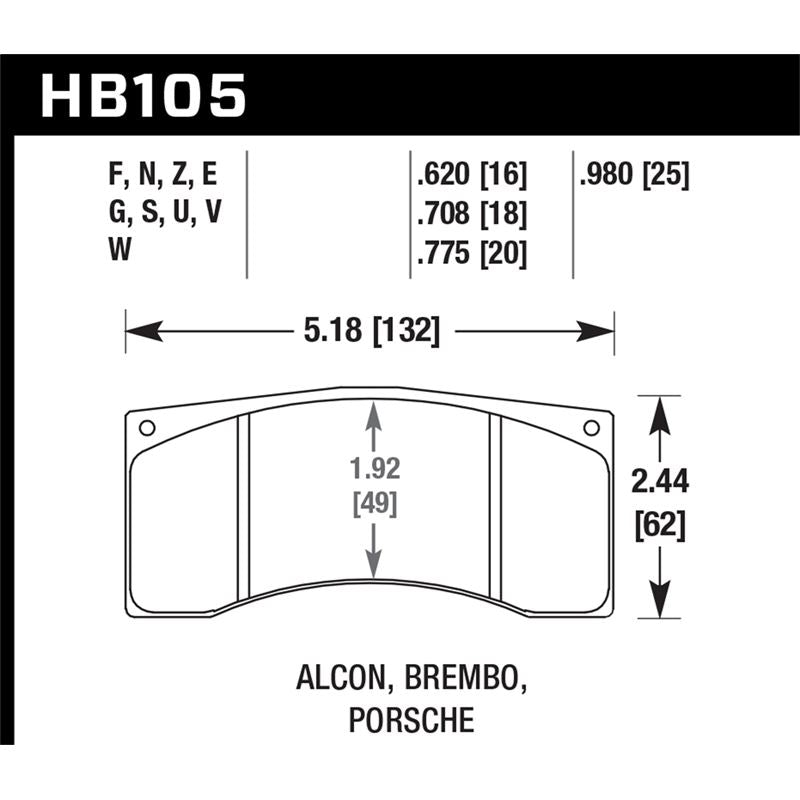 Hawk Performance Motorsports Brake Pads (HB105V.620)