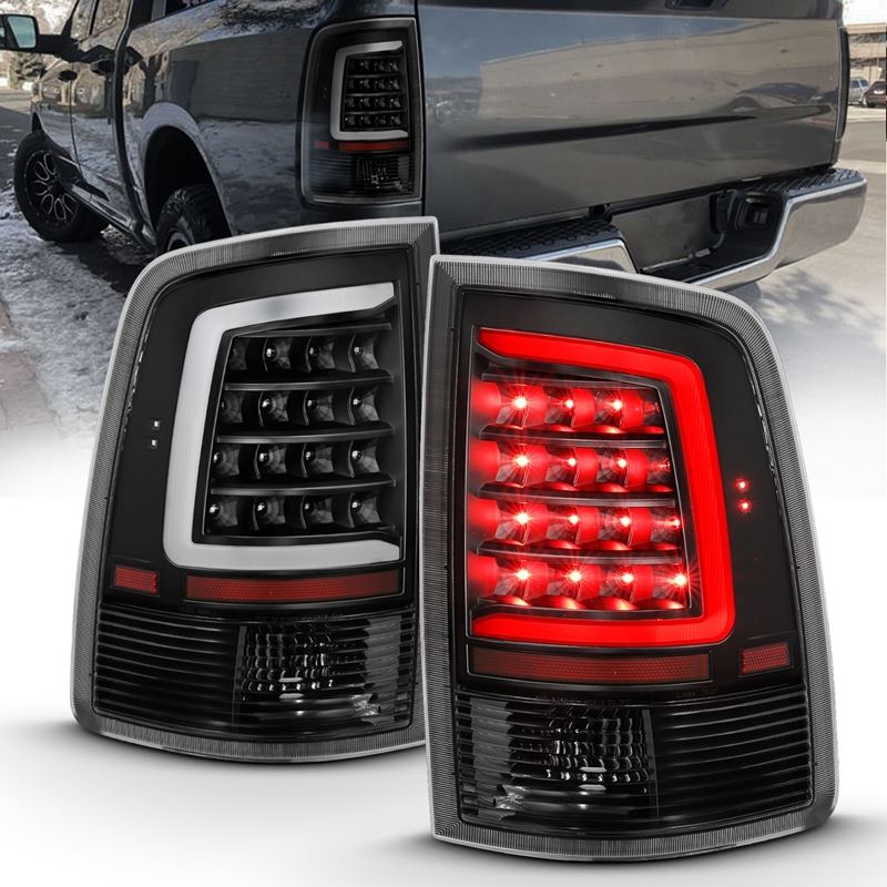 ANZO USA Tail Light Assembly, LED, Clear Lens, Black Housing, w/Plank Style Design, Pair, (311318)