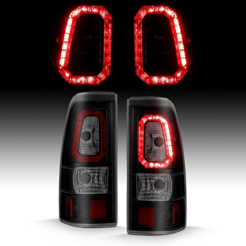 ANZO USA Tail Light Assembly, LED, Smoke Lens, Black Housing, Pair, (311325)