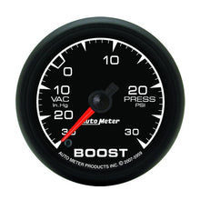 Load image into Gallery viewer, AutoMeter ES 52mm Full Sweep Electronic 30 In Hg-Vac/30 PSI Vacuum/Boost Gauge (5959)