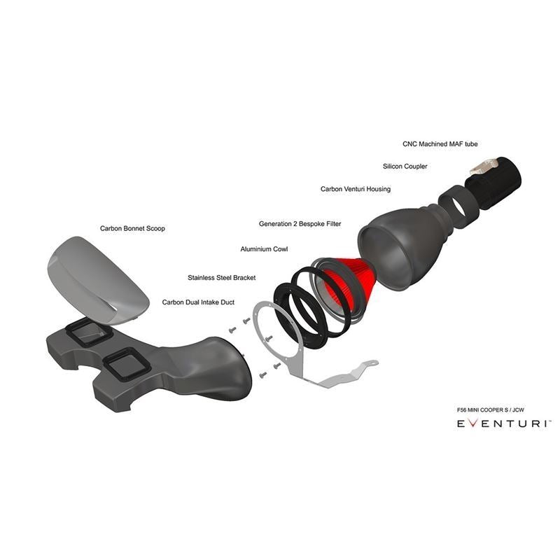 Eventuri Mini F56 Cooper S / JCW Plastic Intake - PRE LCI (EVE-F56-PL-INT)