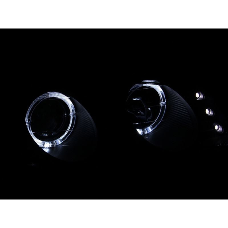 ANZO USA 1997-1999 Mitsubishi Eclipse Projector Headlights w/ Halo Black G2 (121365)