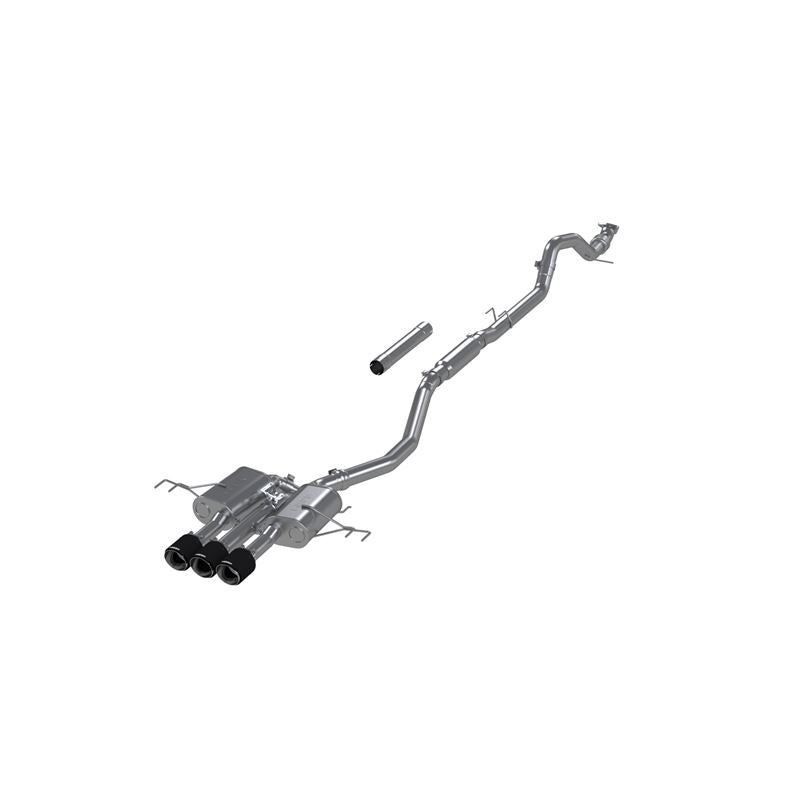 MBRP Exhaust 3" Cat Back, Triple Rear Exit, T304, CF Tips (S49043CF)