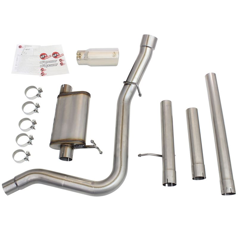 aFe MACH Force-Xp 3 IN to 3-1/2 IN 409 Stainless Steel Cat-Back Exhaust w/Polish Tip (49-43076-P)