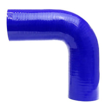 Load image into Gallery viewer, HPS 1 3/8&quot; ID High Temp 4 ply Reinforced Silicone 90 Degree Elbow Coupler H (HTSEC90-138-BLUE)