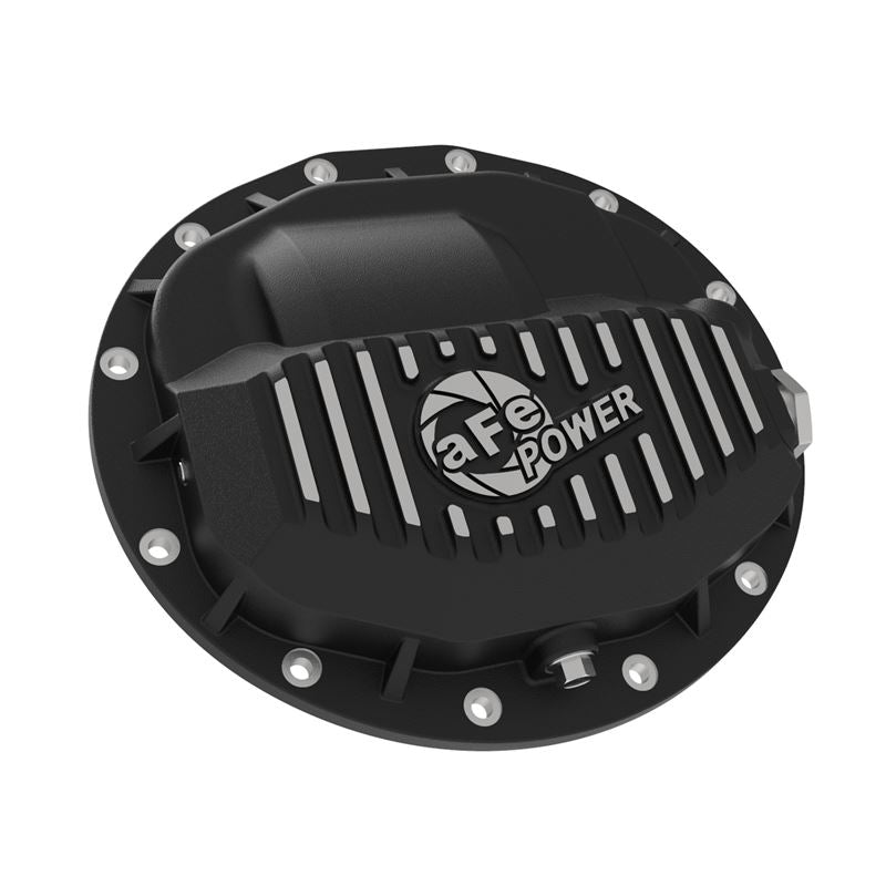 aFe Pro Series Front Differential Cover Black w/ Machined Fins and Gear Oil (46-70402-WL)