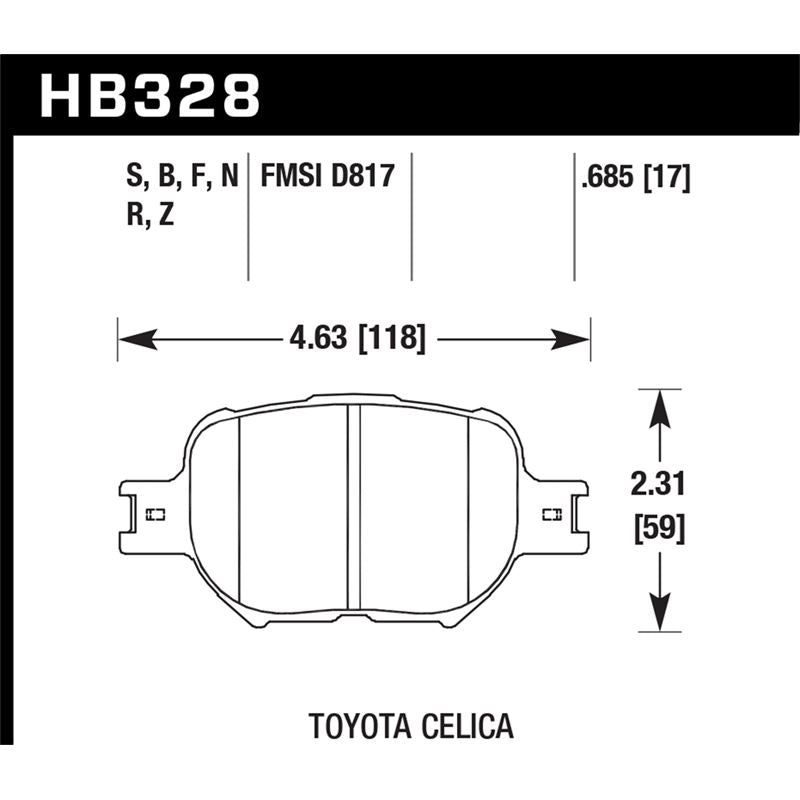 Hawk Performance HPS 5.0 Brake Pads (HB328B.685)