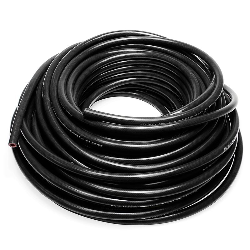 HPS 5/32" ID Black high temp reinforced silicone heater hose 50 feet roll, (HTHH-016-BLKx50)