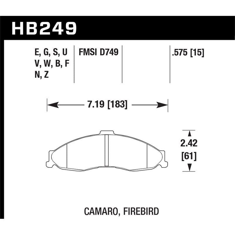 Hawk Performance DTC-60 Brake Pads (HB249G.575)